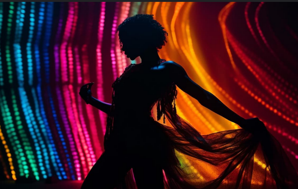 Group of dancers in vibrant attire performing Rzinho at a lively Brazilian carnival.