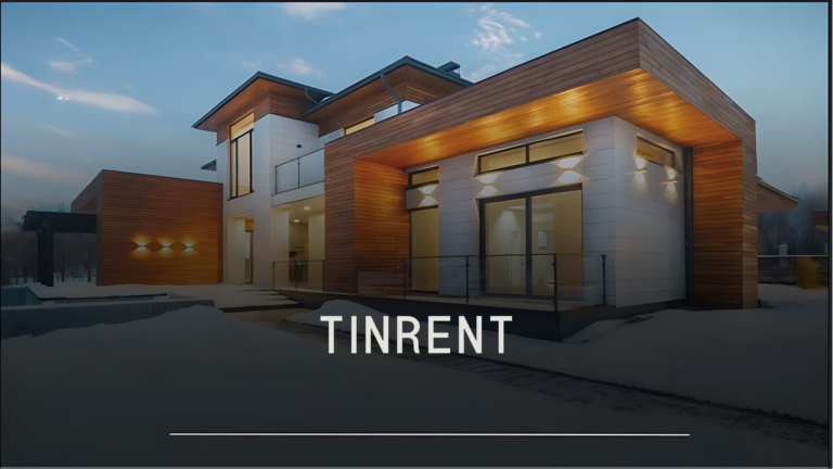 Screenshot of Tinrent platform showing a variety of short-term rental options